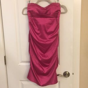 Hot pink strapless dress